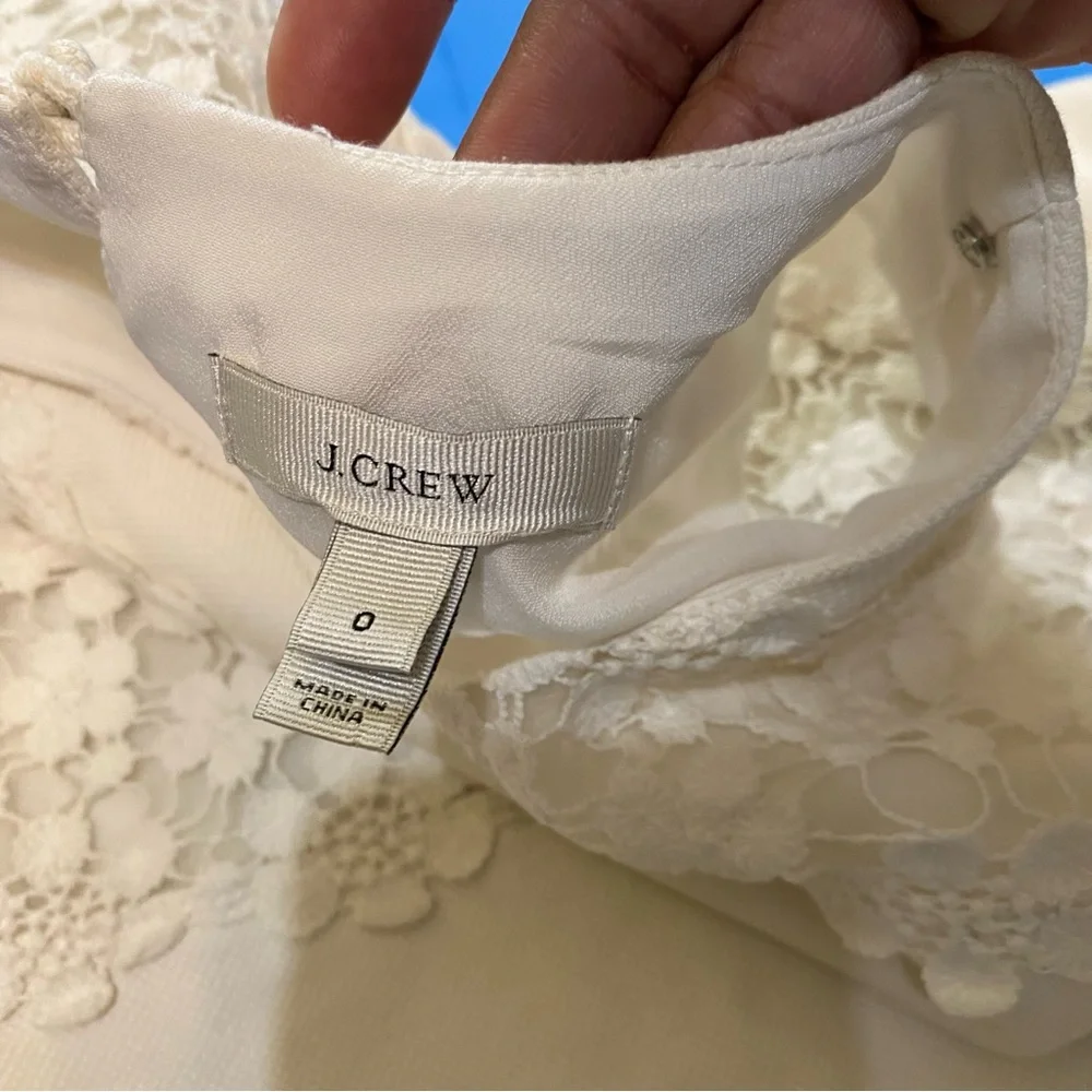 J. Crew Cream Lace Sleeveless Dress